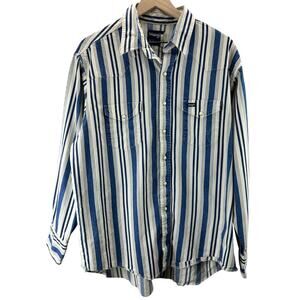 Vintage Wrangler Brushpopper Western Shirt Men’s Size 18x34 (XXL) Pearl Snap